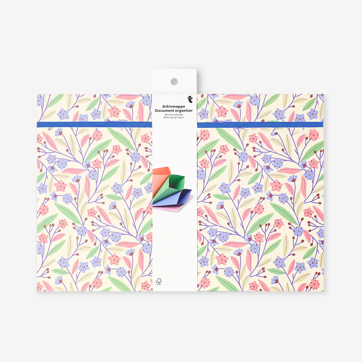 A4 floral document organiser with tab dividers
