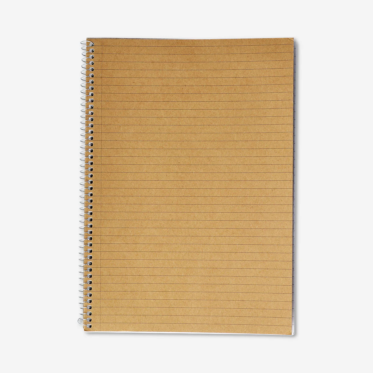 A4 spiral-bound lined notebook with craft paper cover
