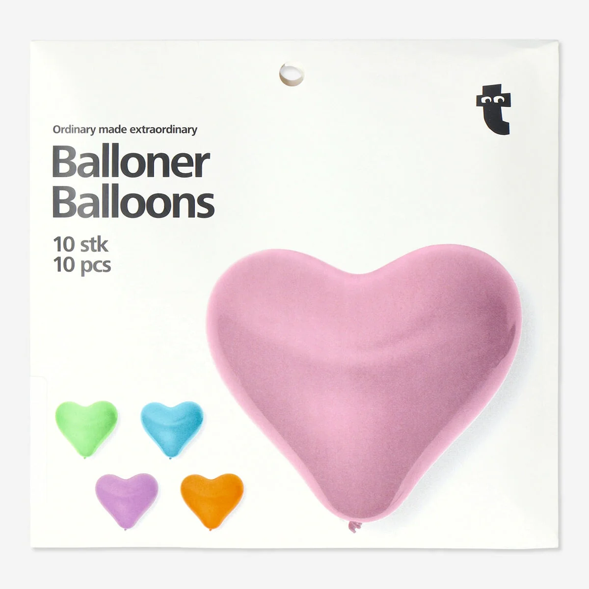 Multi coloured heart balloons - 10 pcs - Image 3
