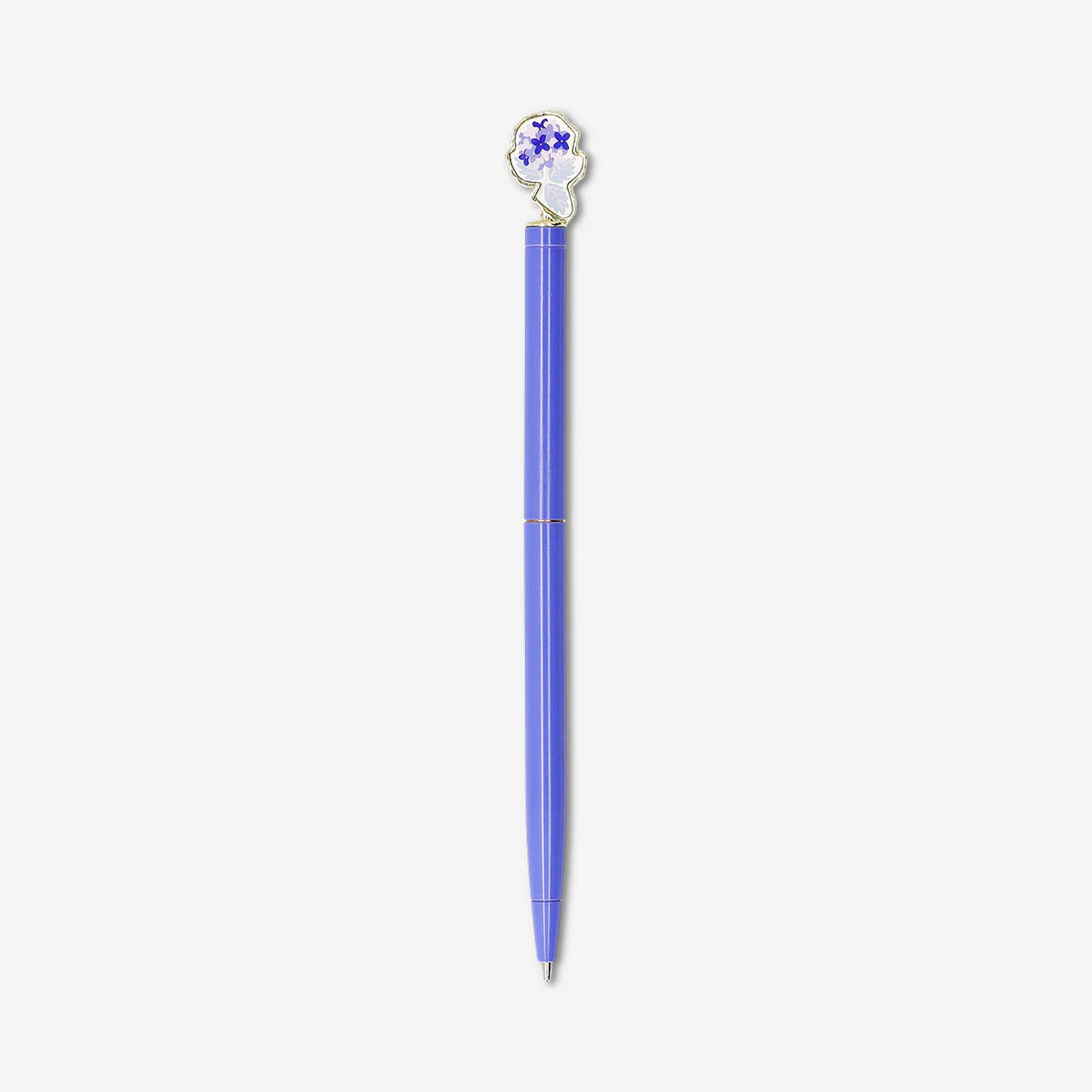 Ballpoint pen - Blue with hydrangea topper