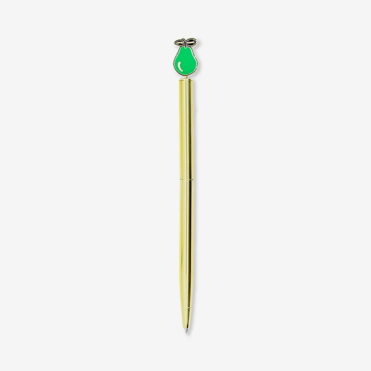 Ballpoint pen - Gold with green pear topper