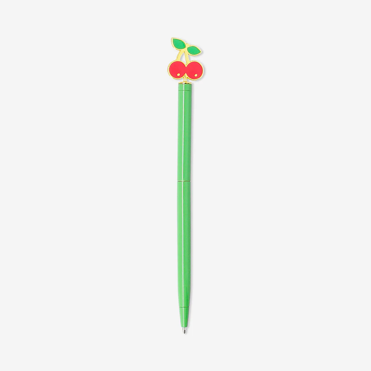 Ballpoint pen - Green with cherry topper - Image 2