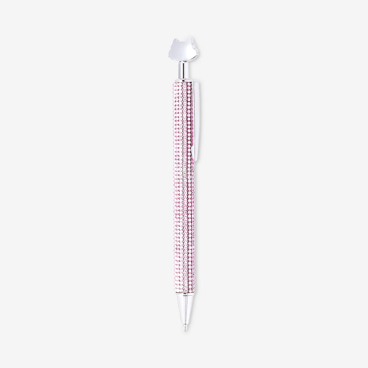 Ballpoint pen - Silver cat with rhinestones - Image 2