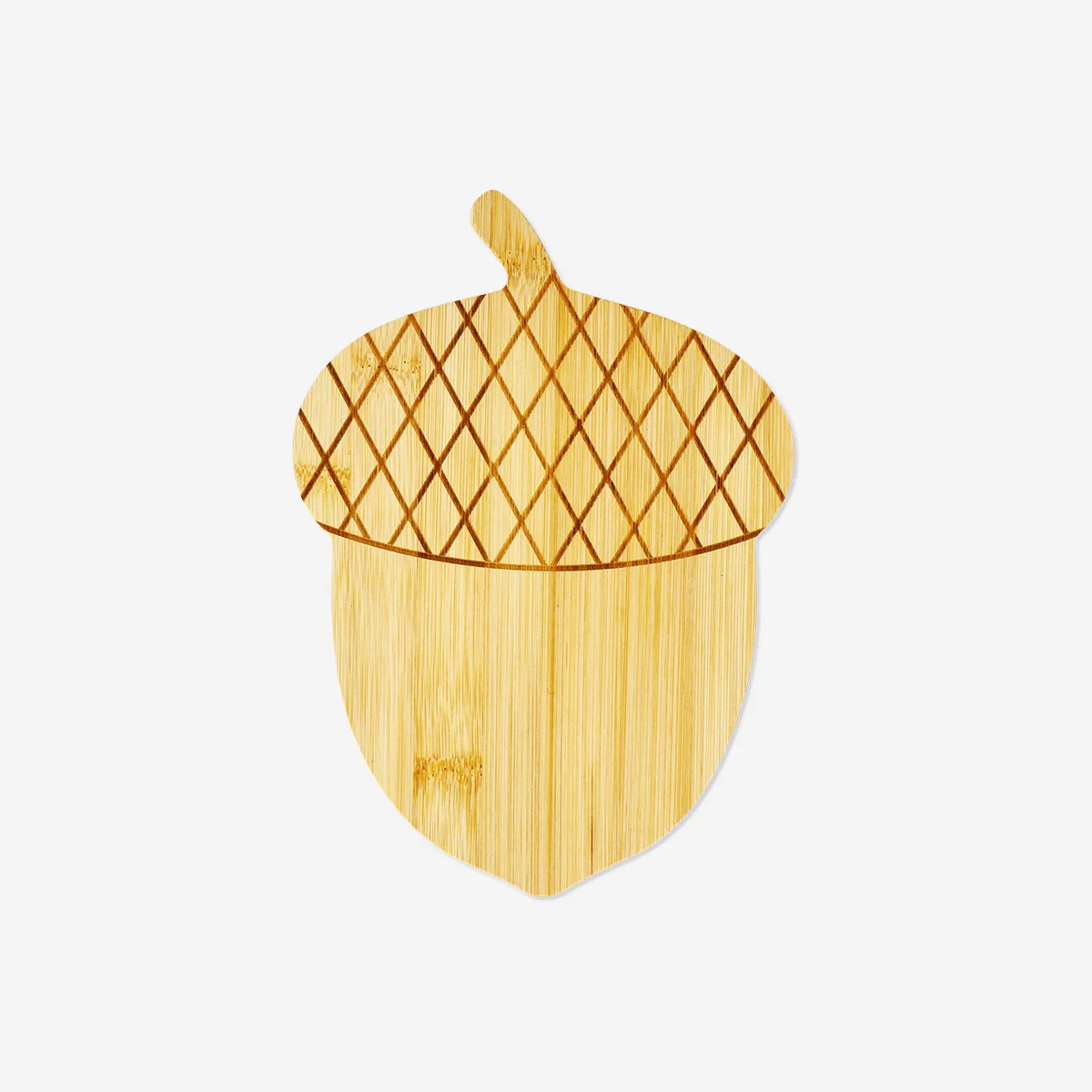 Bamboo cutting board in acorn design