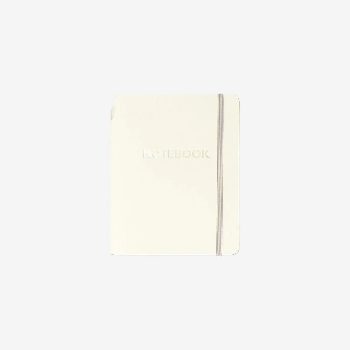 Beige notebook with ballpoint pen