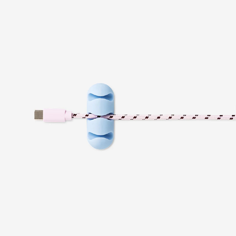 Blue adhesive cable organisers - 2 pcs