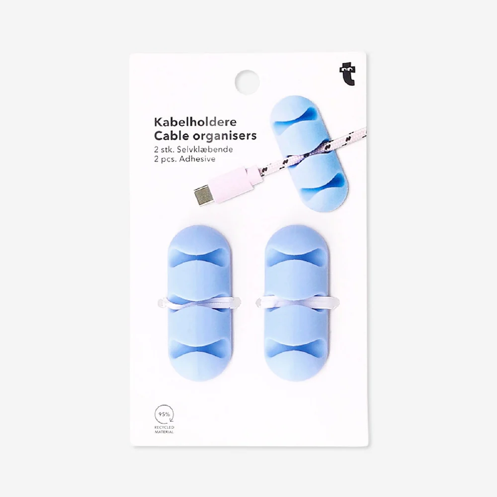 Blue adhesive cable organisers - 2 pcs - Image 3