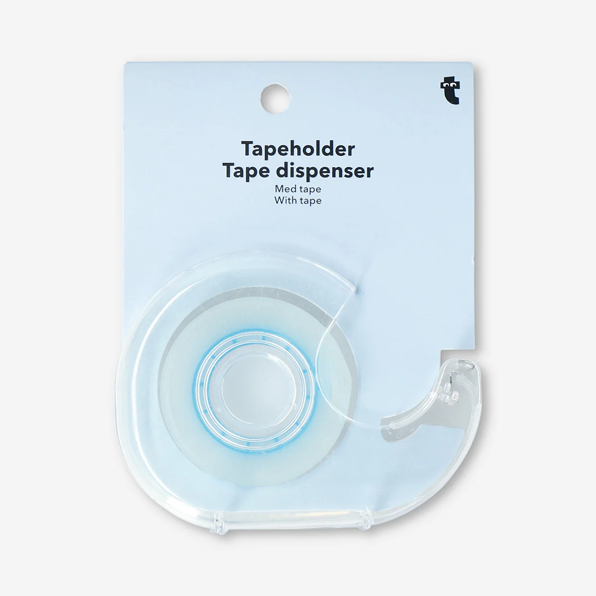 Clear tape dispenser with tape roll