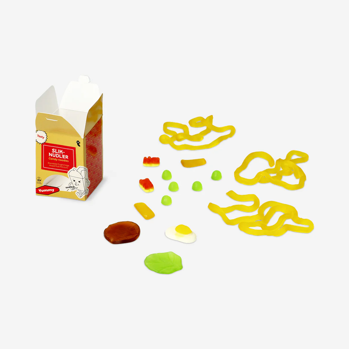 Instant noodle candy in takeaway box