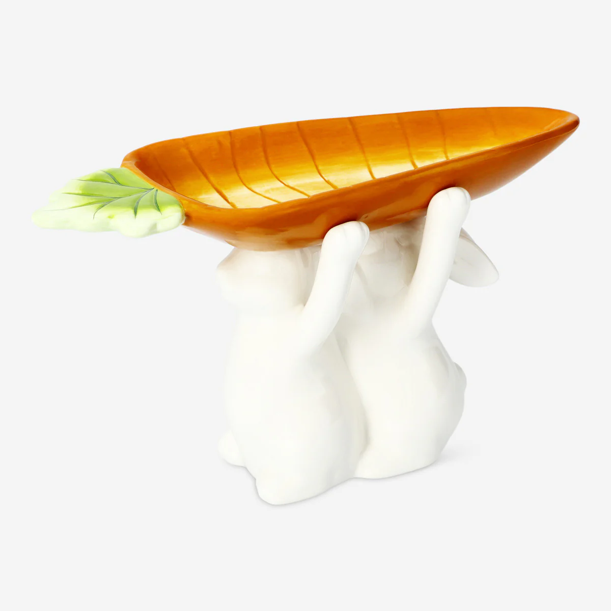 Carrot serving dish with white bunny - 26 cm - Image 2