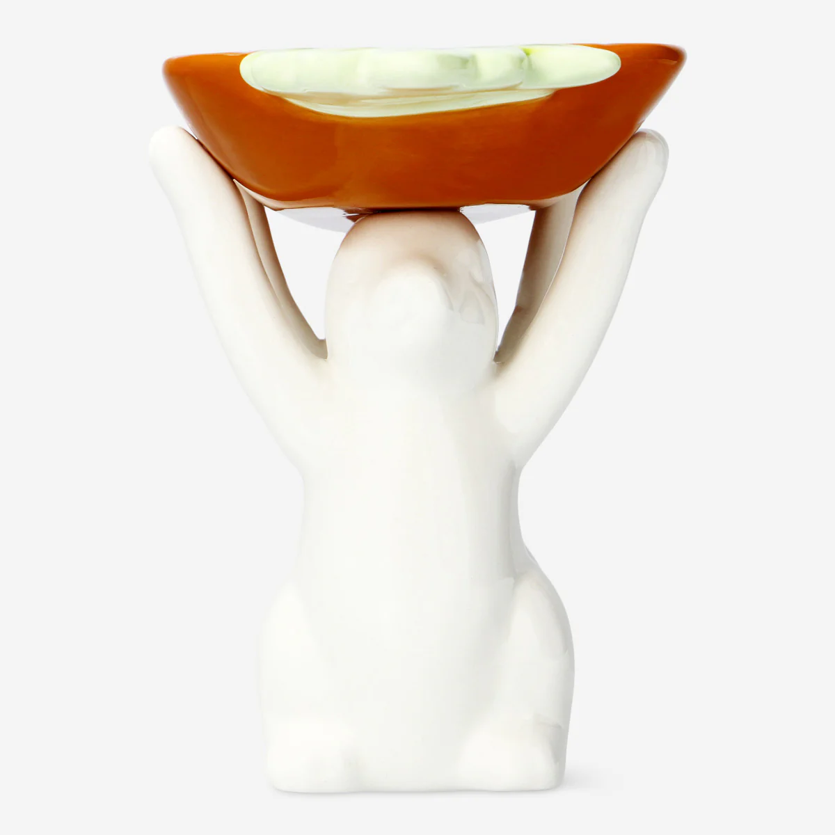 Carrot serving dish with white bunny - 26 cm - Image 3