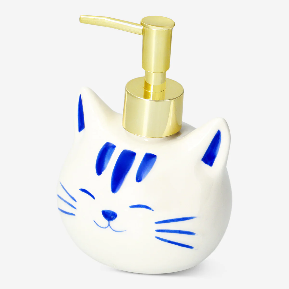 Cat soap dispenser with gold pump - Image 2