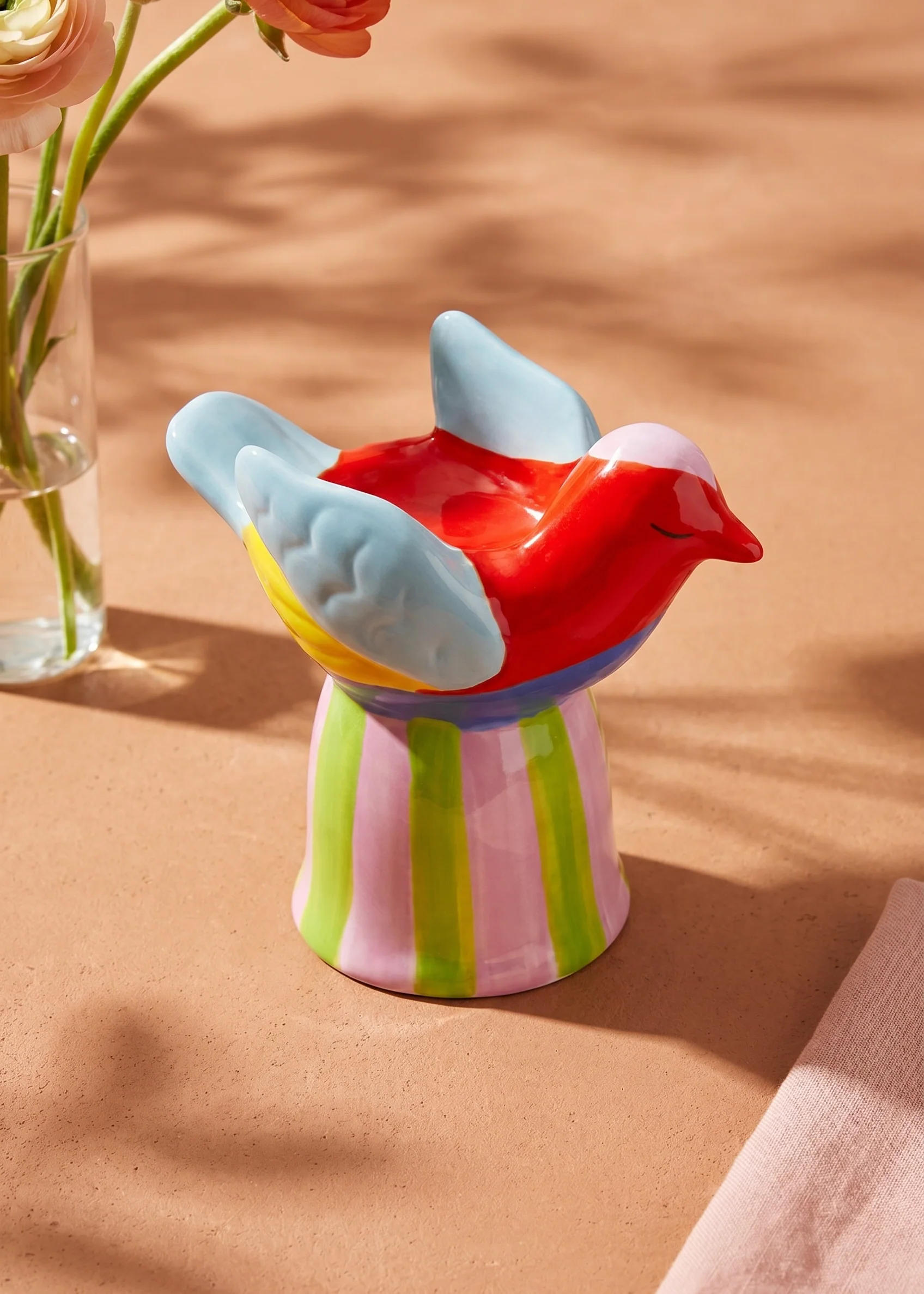Ceramic bird candle & tealight holder CL - Image 2