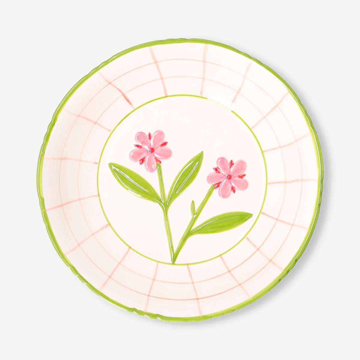 Ceramic bowl with embossed flower - 21 cm - Image 4