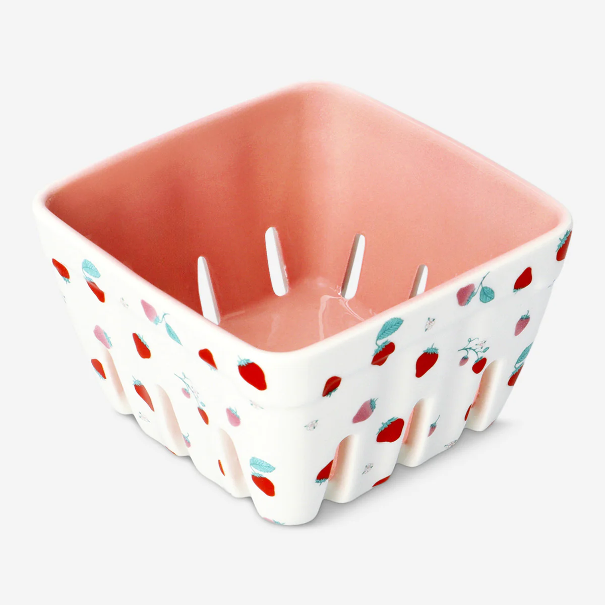 Ceramic colander with strawberry print - Image 2