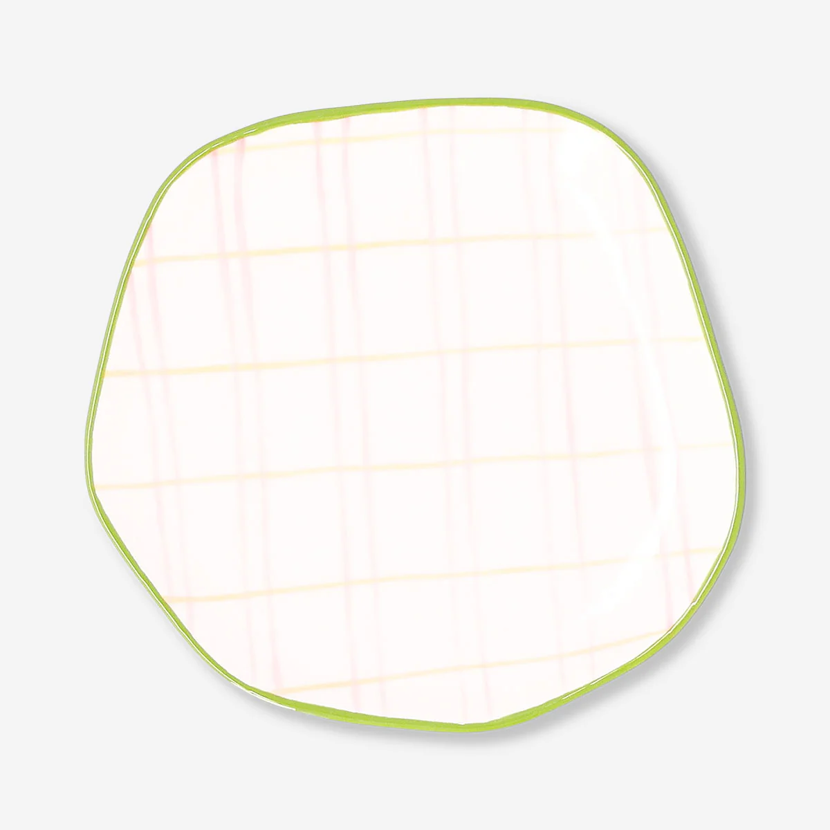 Ceramic plate with hand-painted chequered design - 15 cm - Image 3
