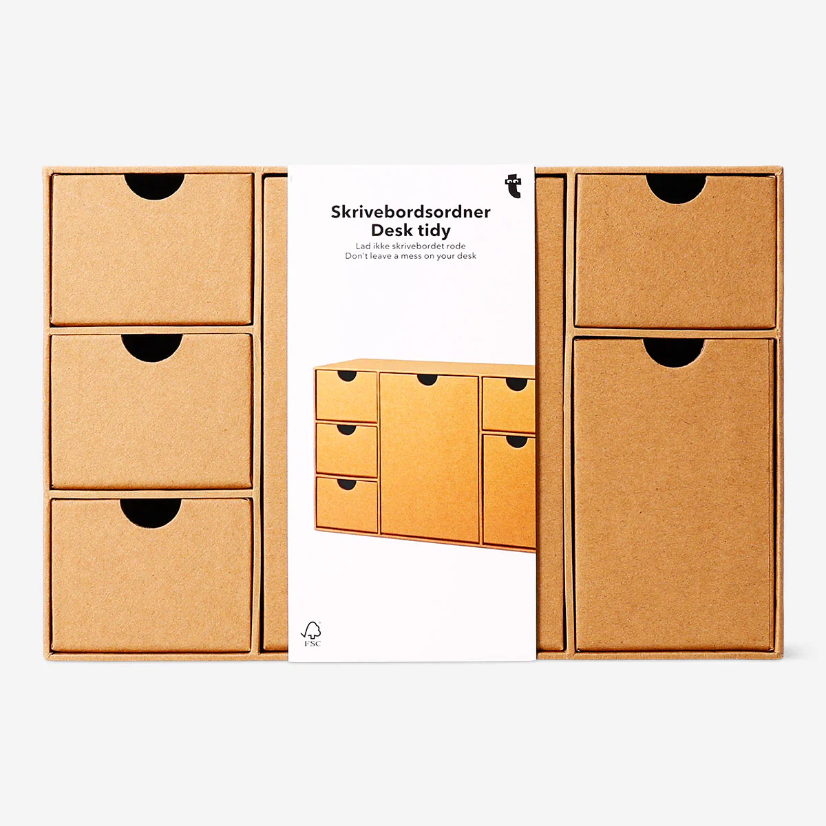 Craft paper desk tidy with 6 drawers - Image 2