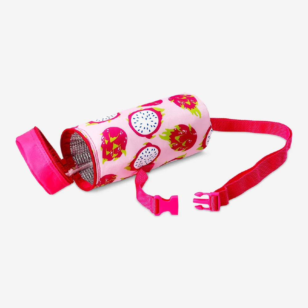 Cylindrical cooler bag with dragonfruit print - 9x30 cm - Image 2