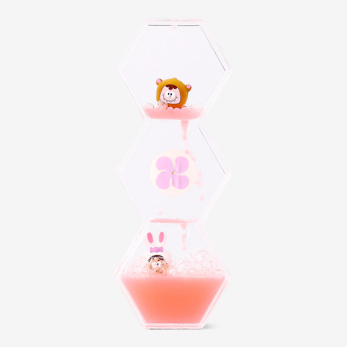 Decorative hourglass with candy monster icons