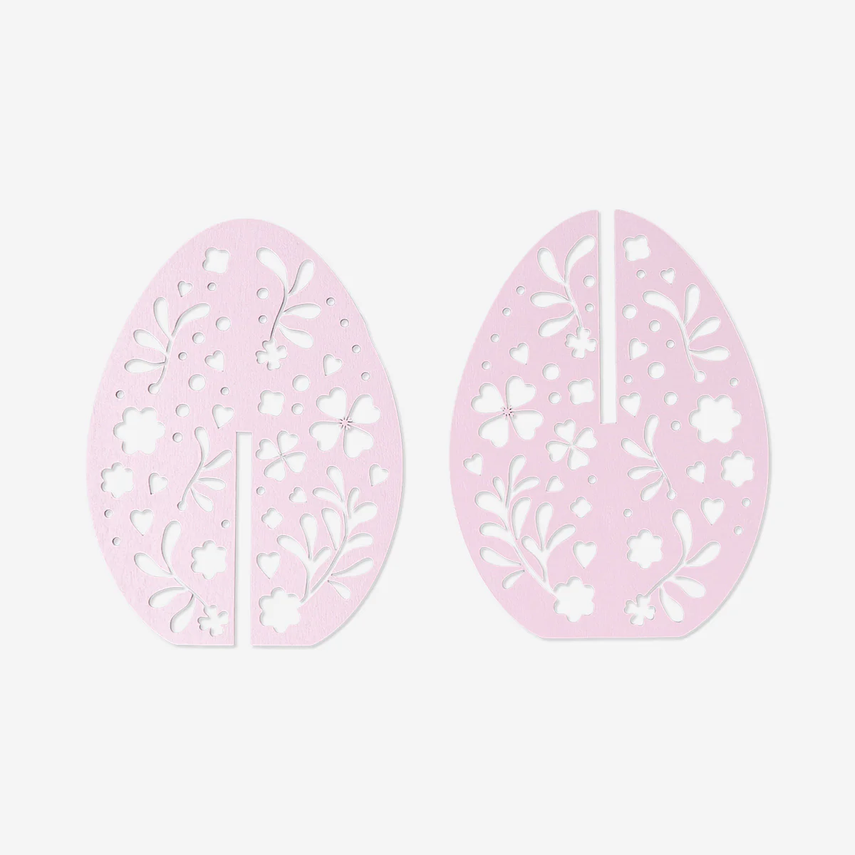 Decorative small pink wooden eggs - 2 pcs