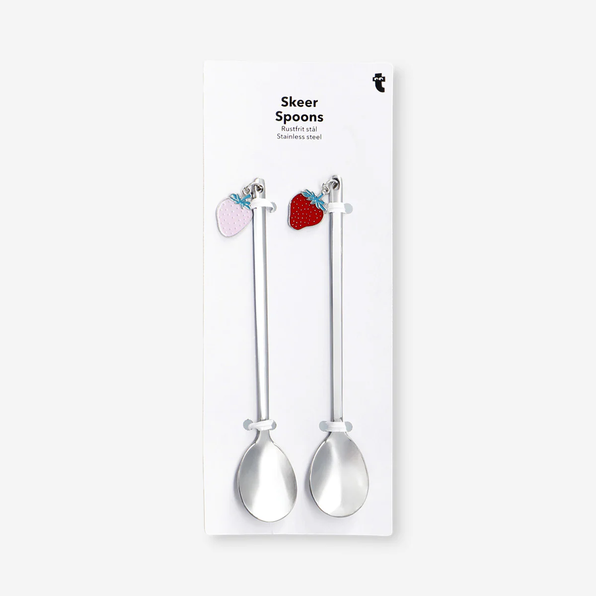 Dessert spoons with strawberry topper - 2 pcs