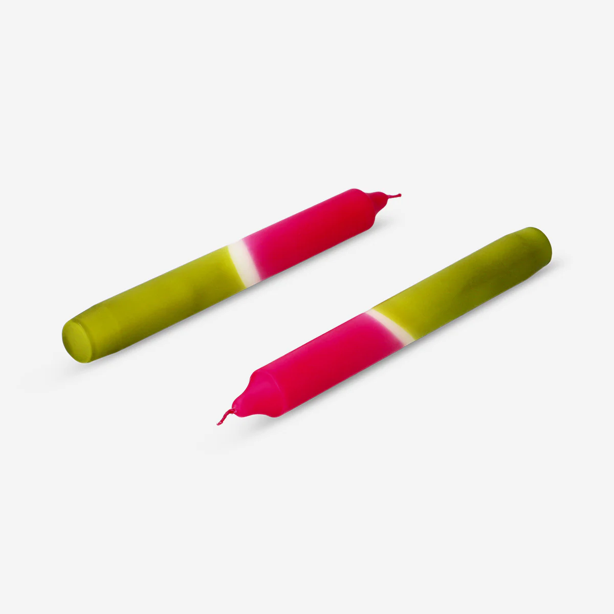 Dip dye dinner candle in pink and green - 4 pcs - Image 2