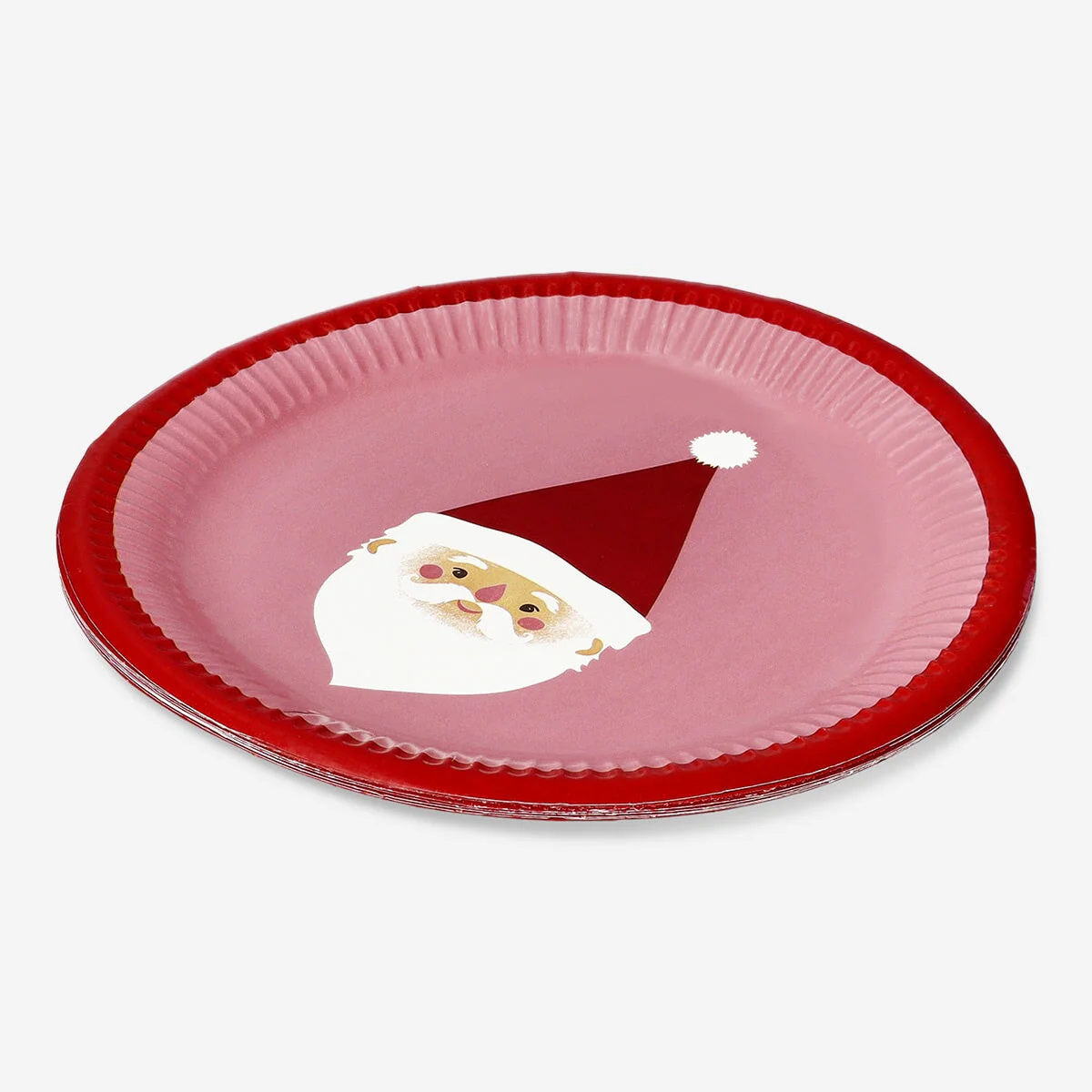 Disposable paper plates with santa - 8 pcs - Image 3