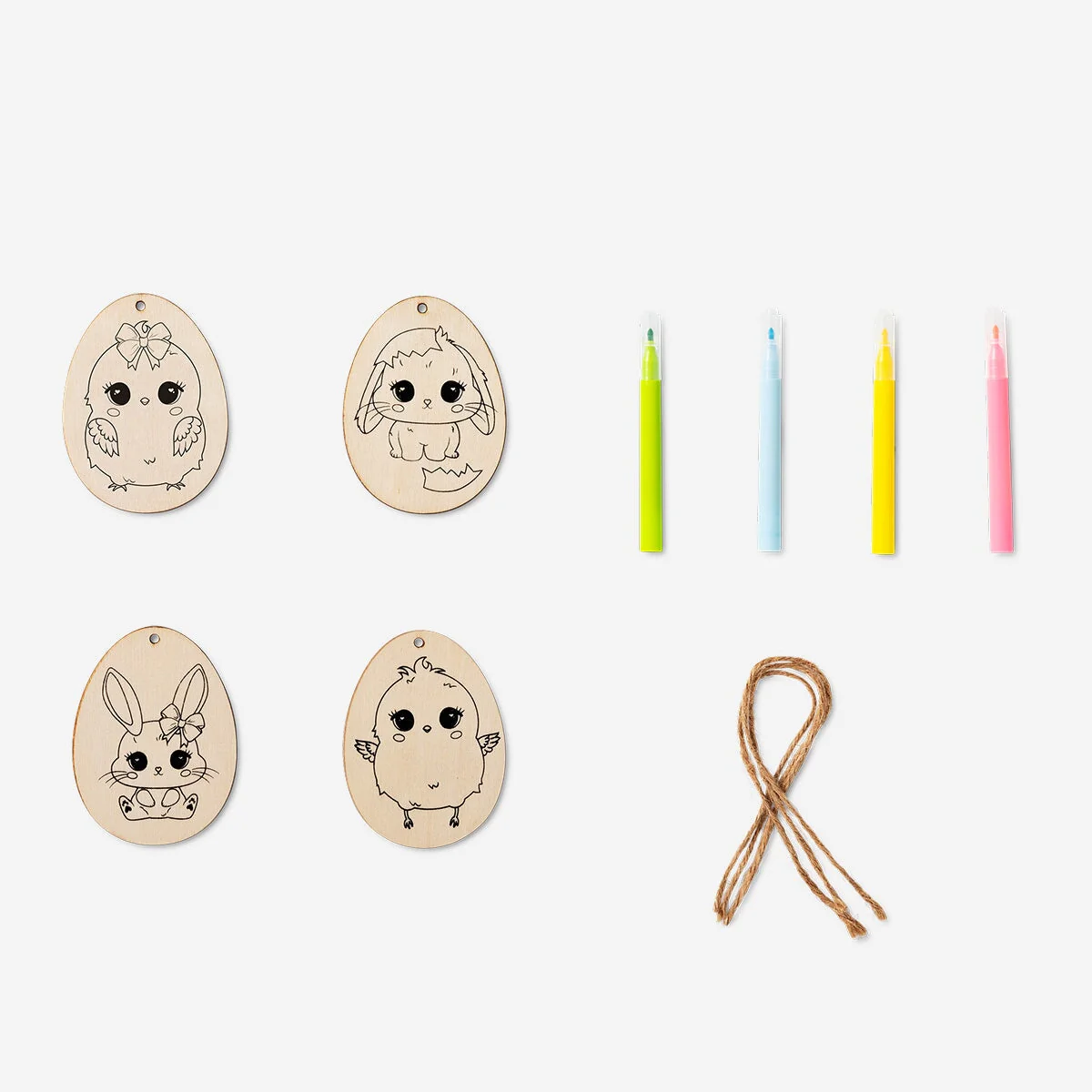 DIY wooden ornaments - 4 pcs - Image 2