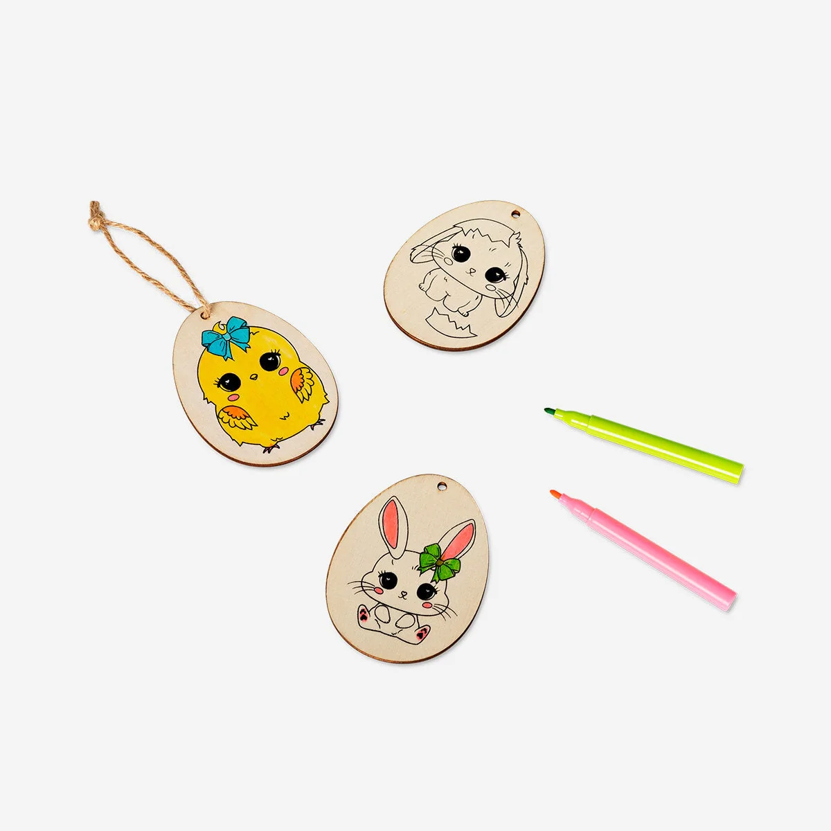 DIY wooden ornaments - 4 pcs - Image 3