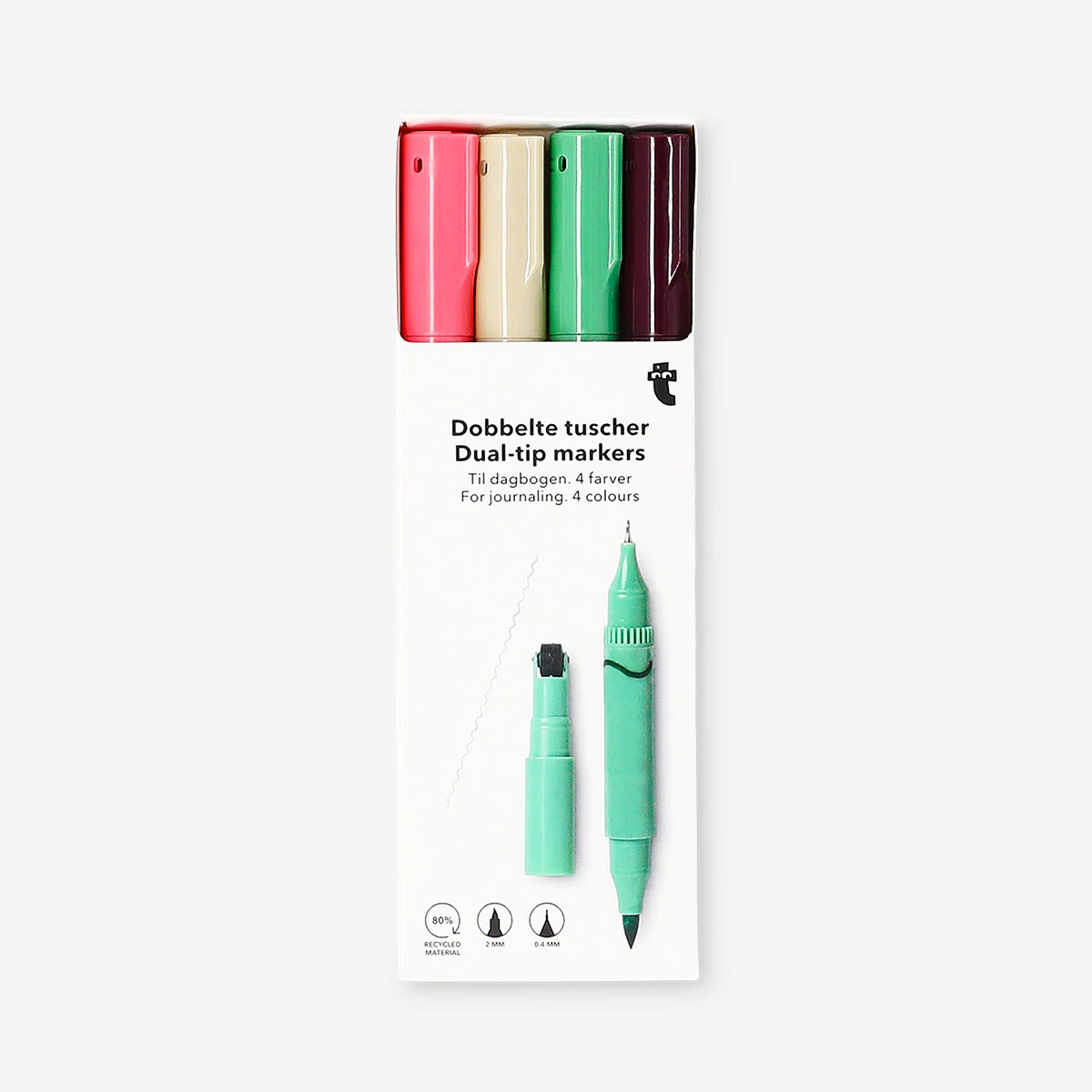 Dual-tip markers for journaling - 4 pcs