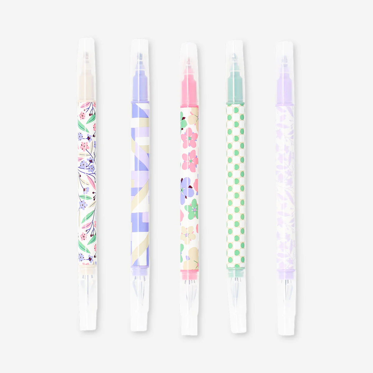 Dual-tip pens with gel ink and highlighters - 4 pcs