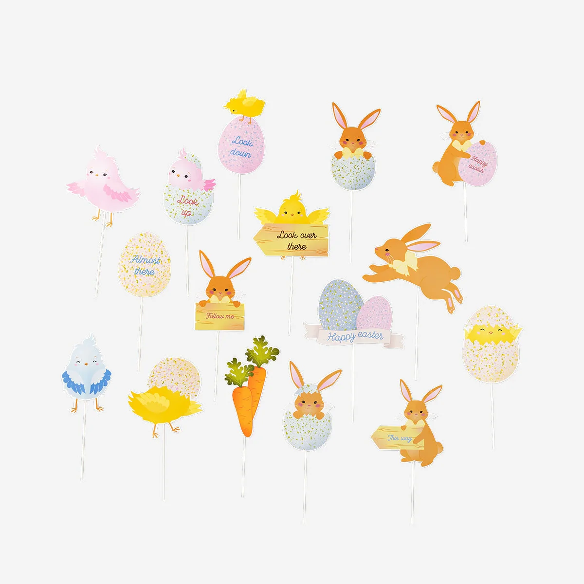 Easter signs for egg hunt - 16 pcs - Image 3