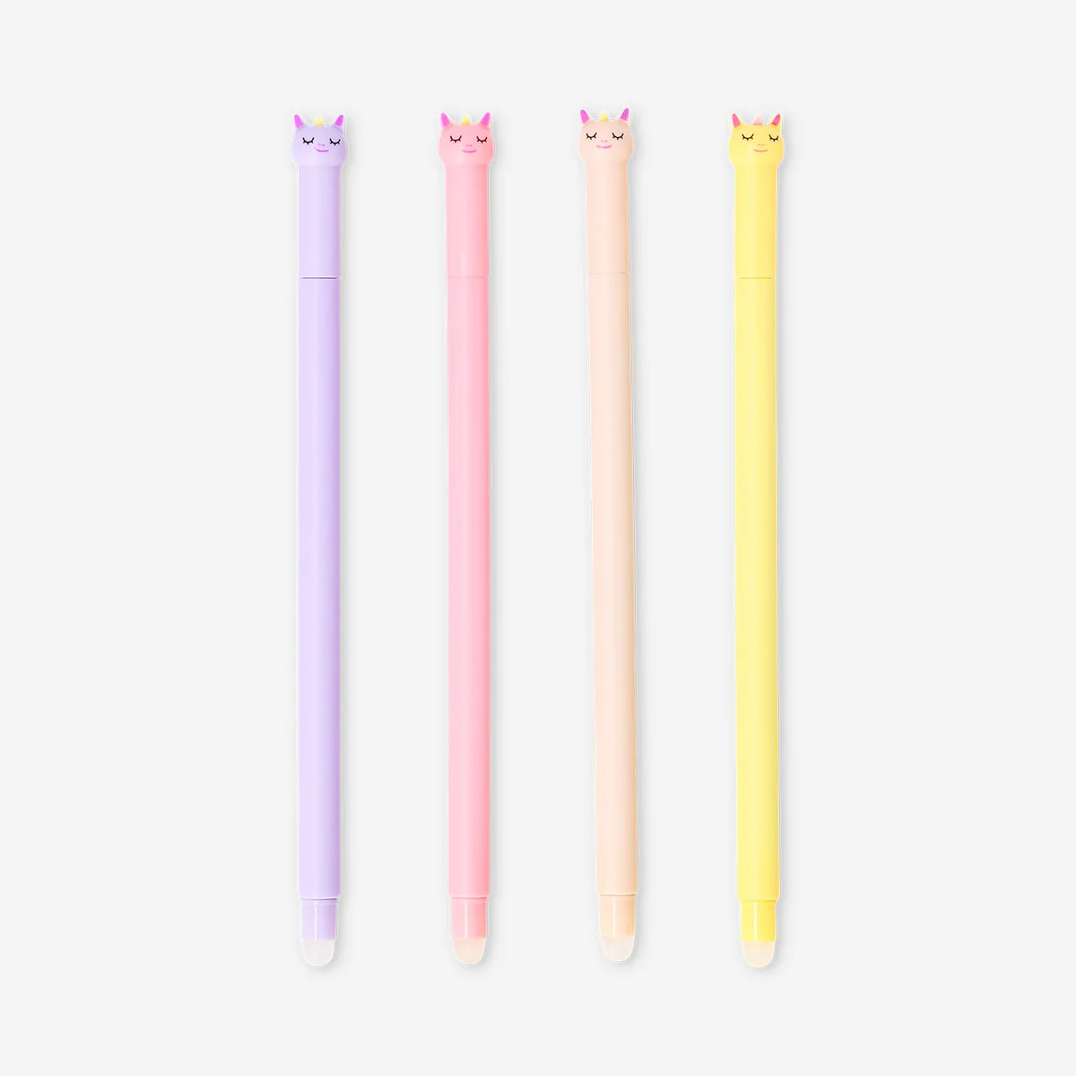 Erasable gel ink pens - Unicorn toppers - 4 pcs