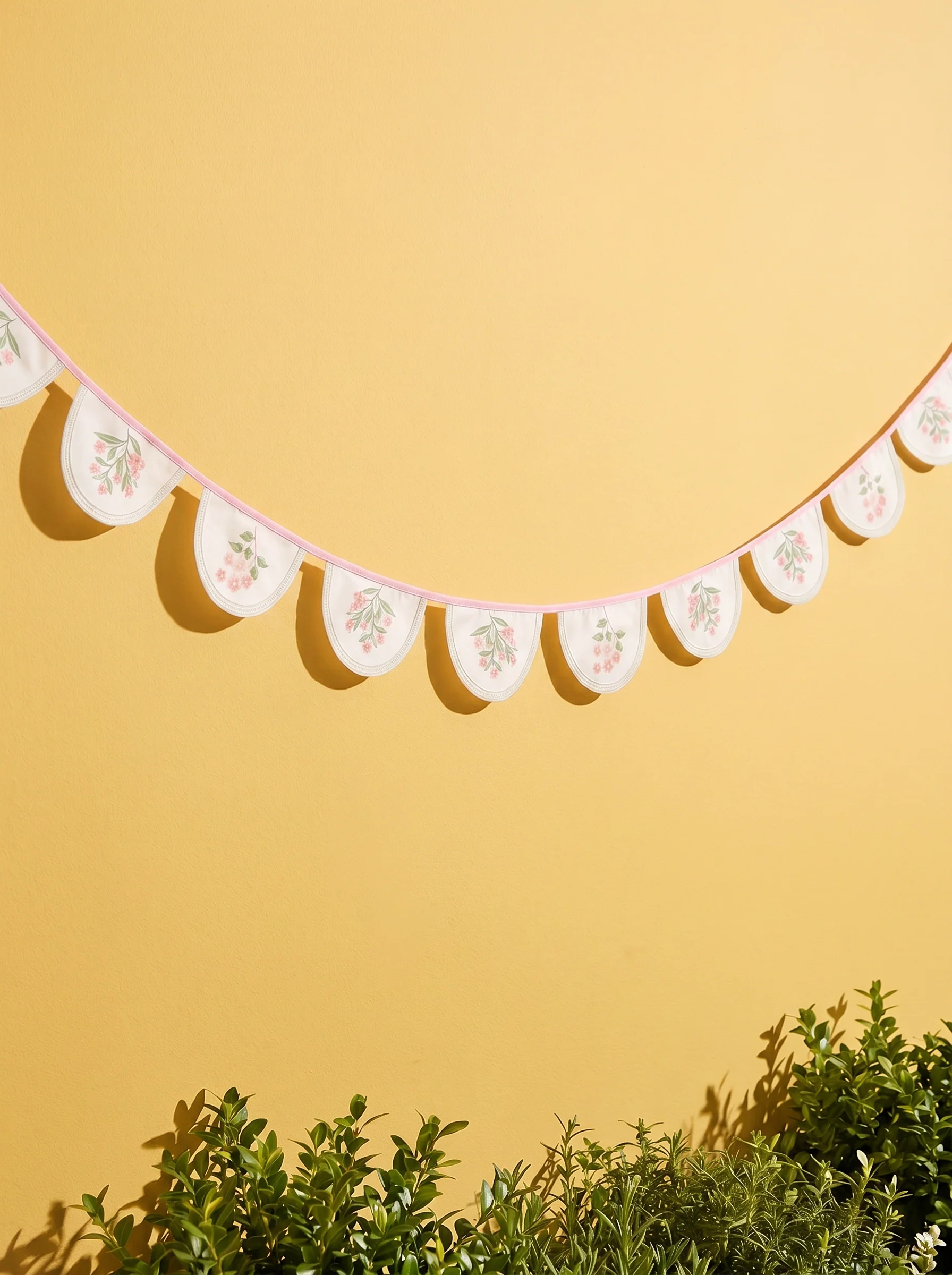 Floral fabric garland - 300 cm