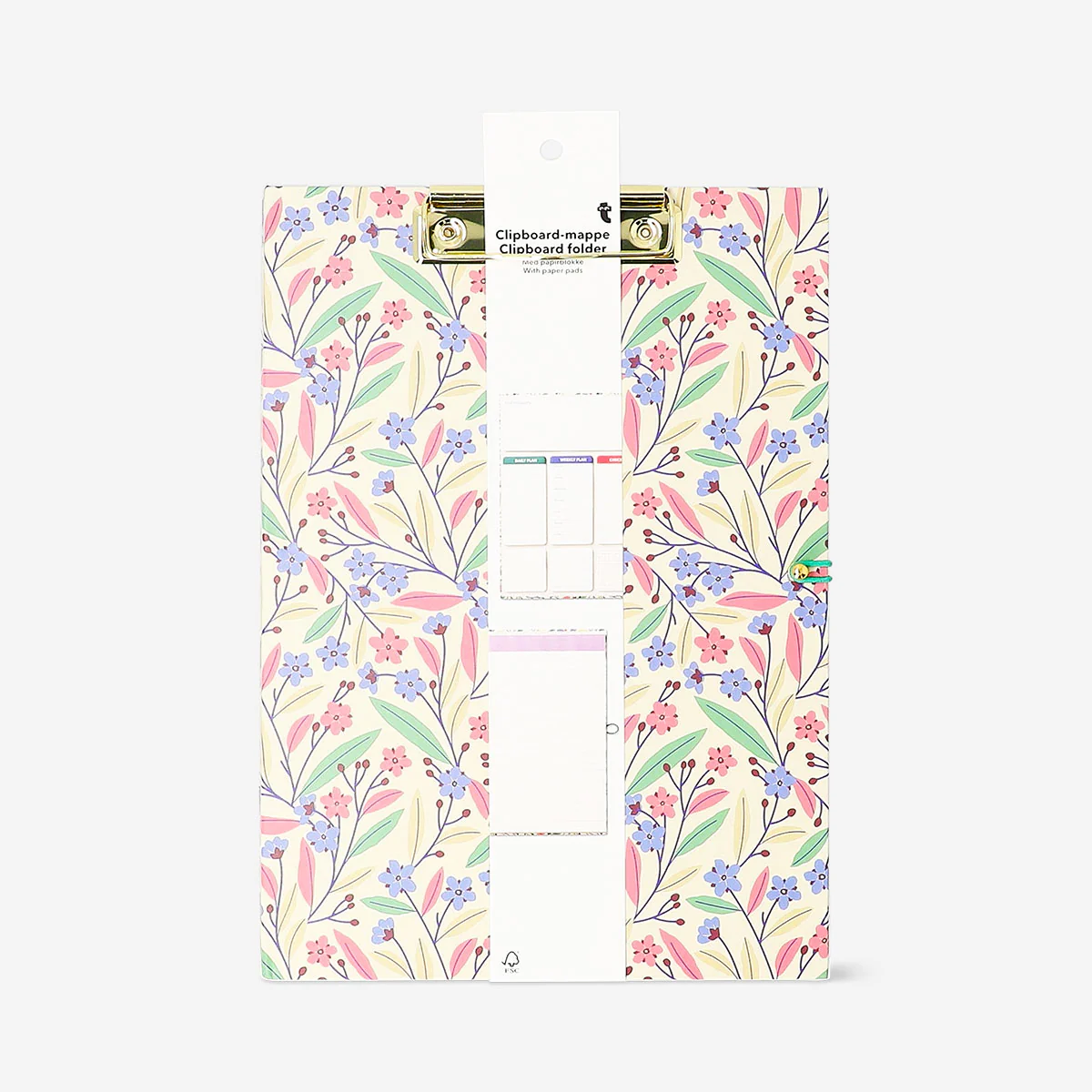 Floral clipboard folder with paper pads - Image 2