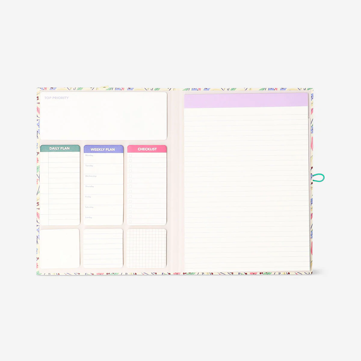 Floral clipboard folder with paper pads - Image 3