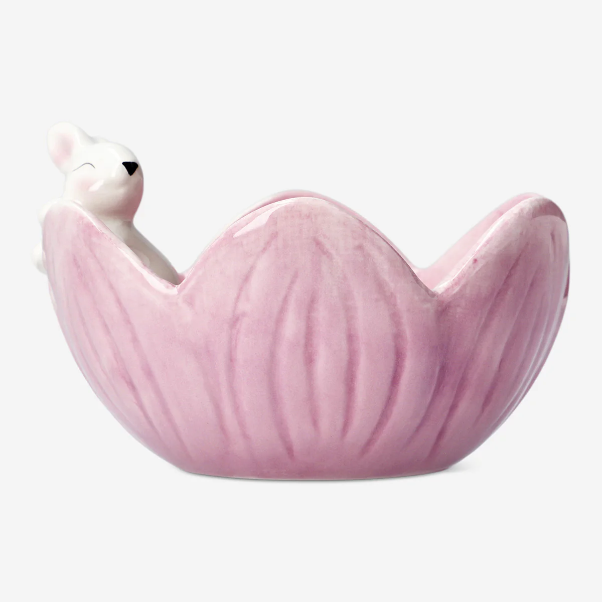 Flower bowl with white bunny - 12 cm - Image 2