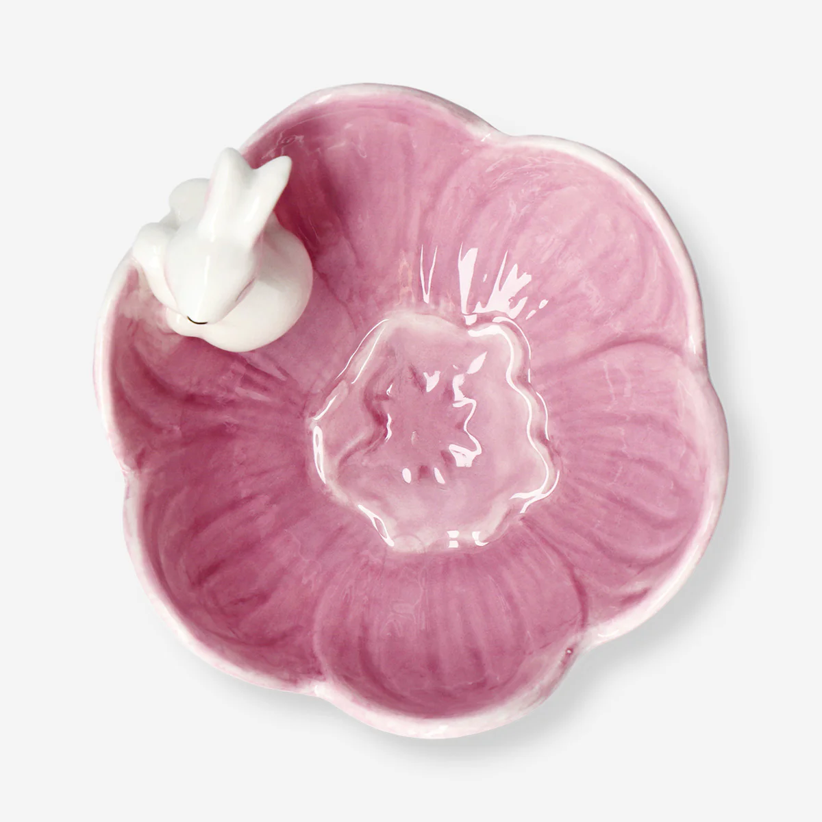 Flower bowl with white bunny - 12 cm - Image 3
