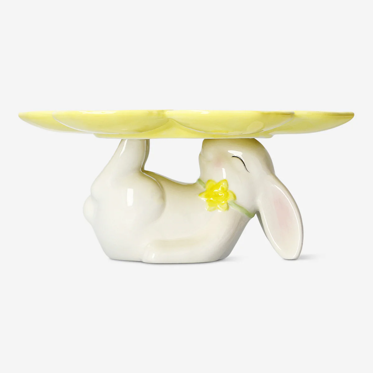 Flower cake stand with white bunny - 24 cm - Image 2