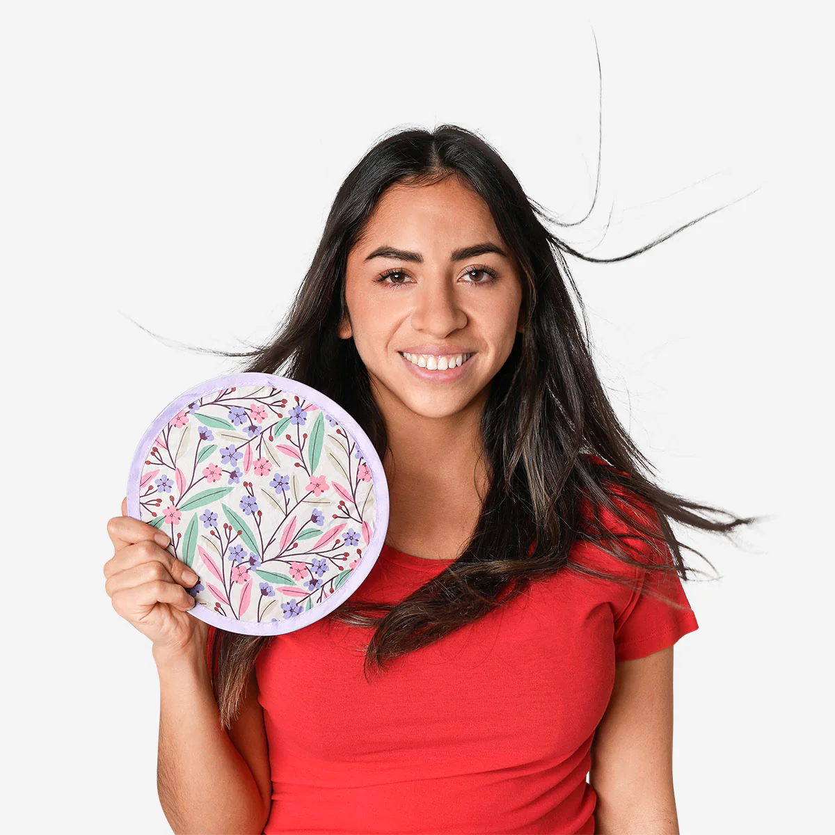 Foldable fan - Multi coloured flowers