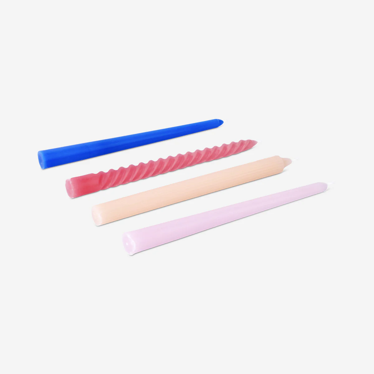Fun multi coloured dinner candles in various shapes - 4 pcs - Image 2