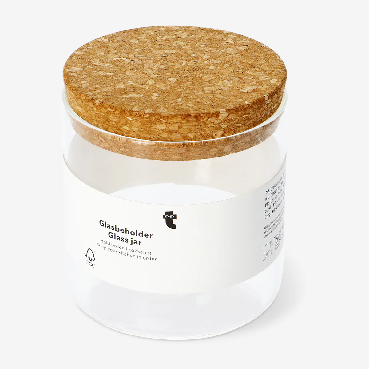 Glass jar with cork lid - 10 cm - Image 2