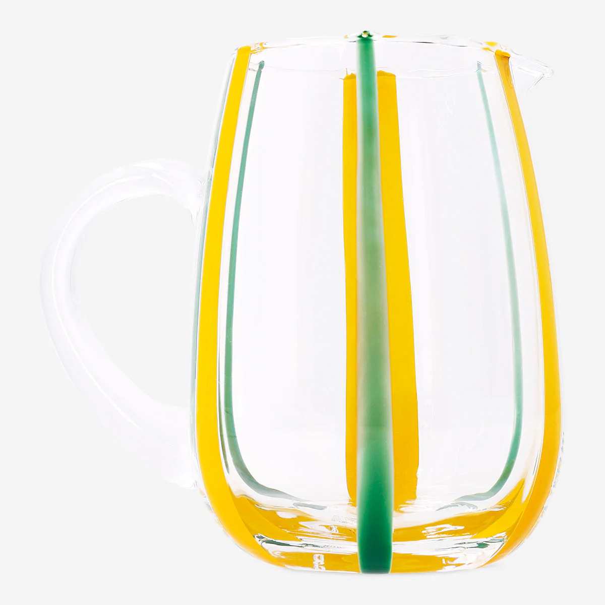 Glass jug with yellow and green stripes - 1.5 L - Image 2
