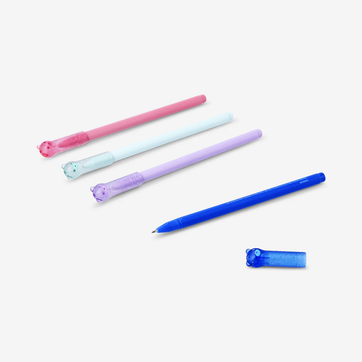 Glitter gel pens with bear topper - 4 pcs - Image 2