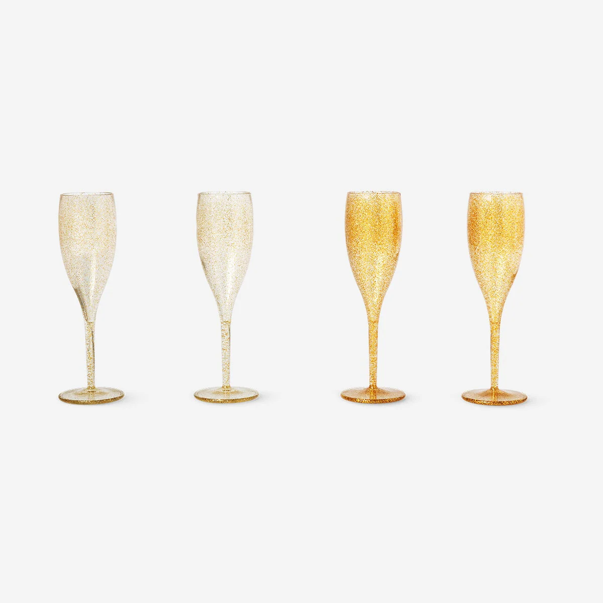 Gold champagne flutes - 4 pcs