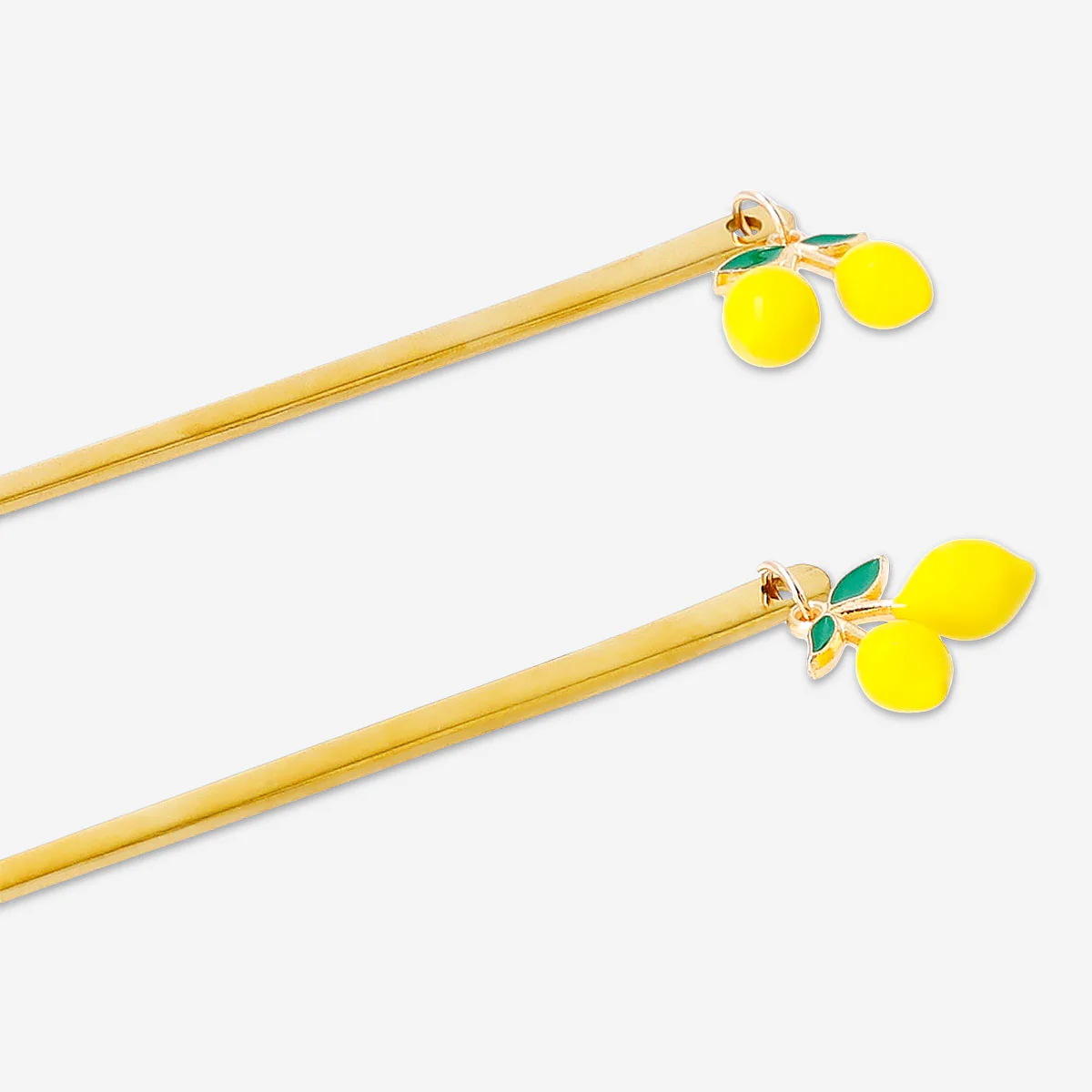 Gold dessert spoons with lemon decoration - 2 pcs - Image 3