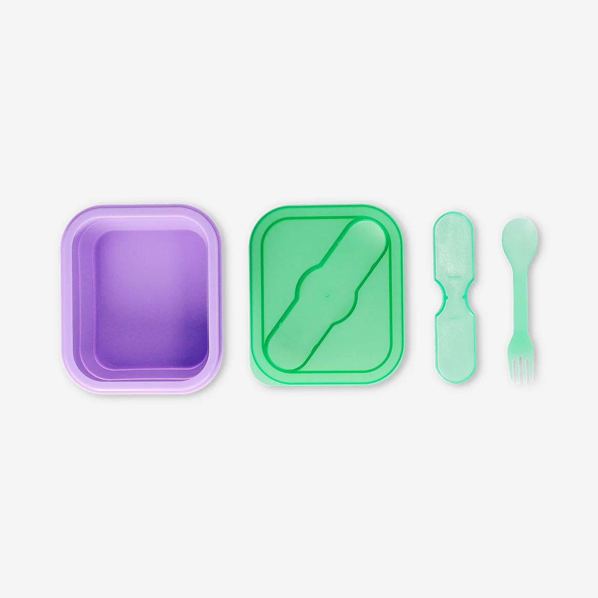 Lilac collapsible lunchbox with spork - 600 ml - Image 2
