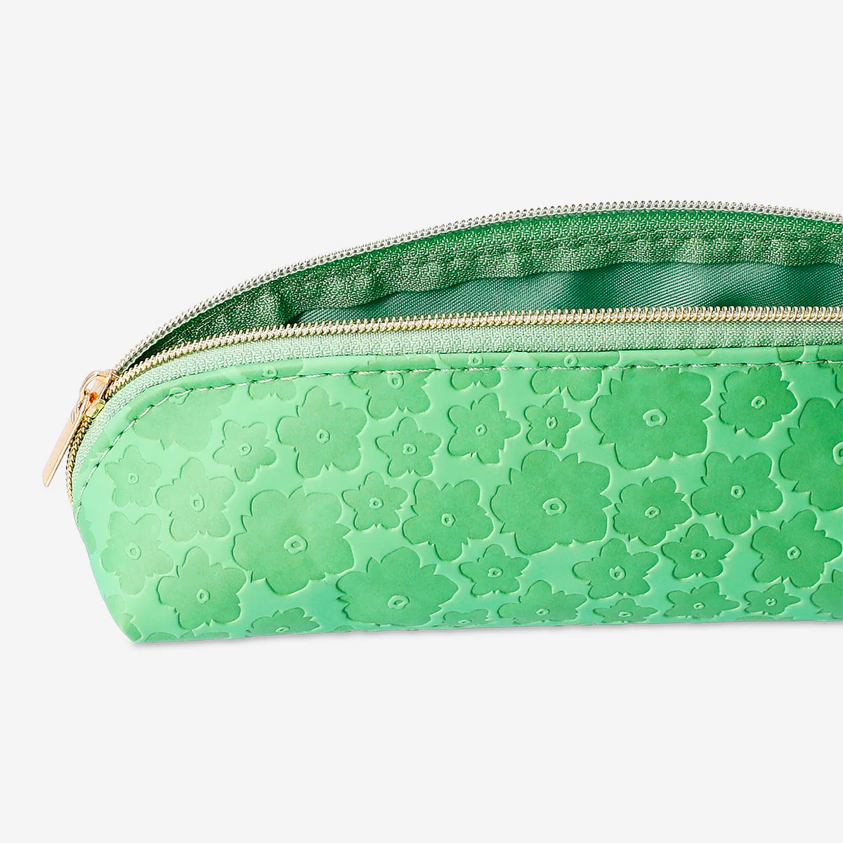 Green pencil case with flowers - Image 3