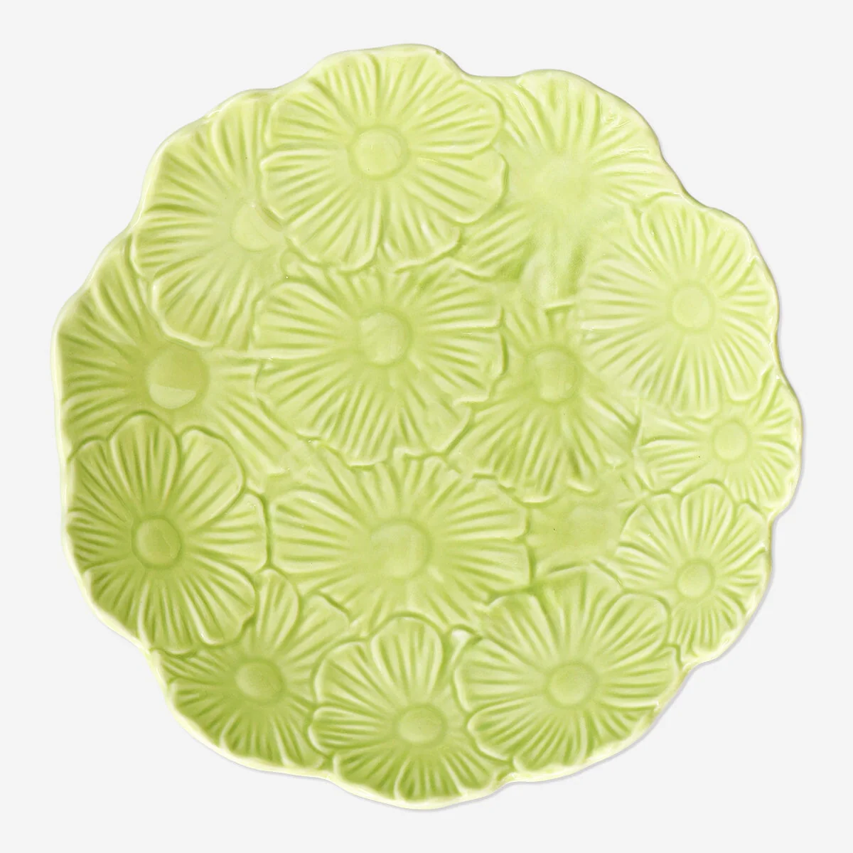 Green salad bowl with flowers - Large - Image 2