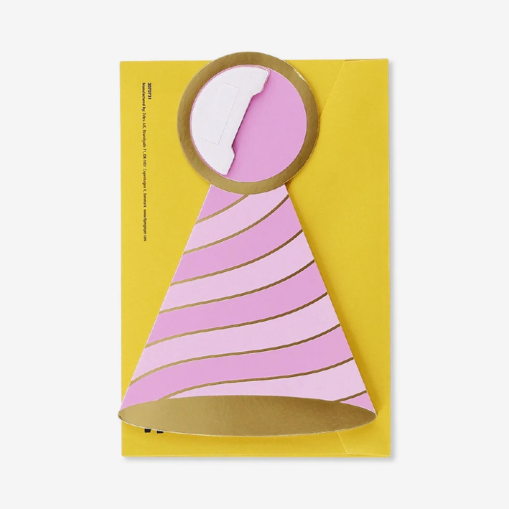 Greetings card - Honeycomb festive hat